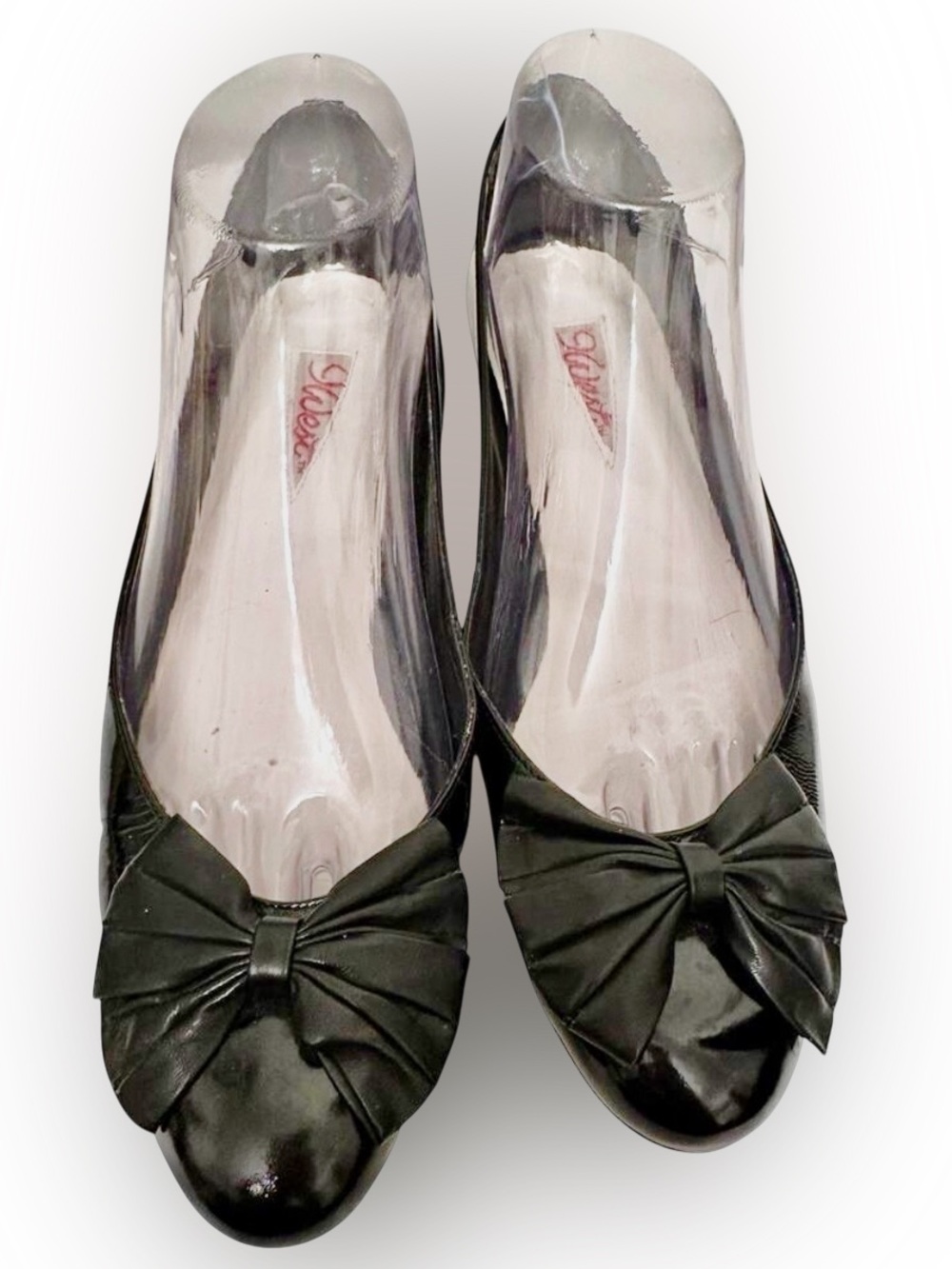 Vintage 9West Womens Black Patent Leather Low Wedge Heel Sz‎ 9 N